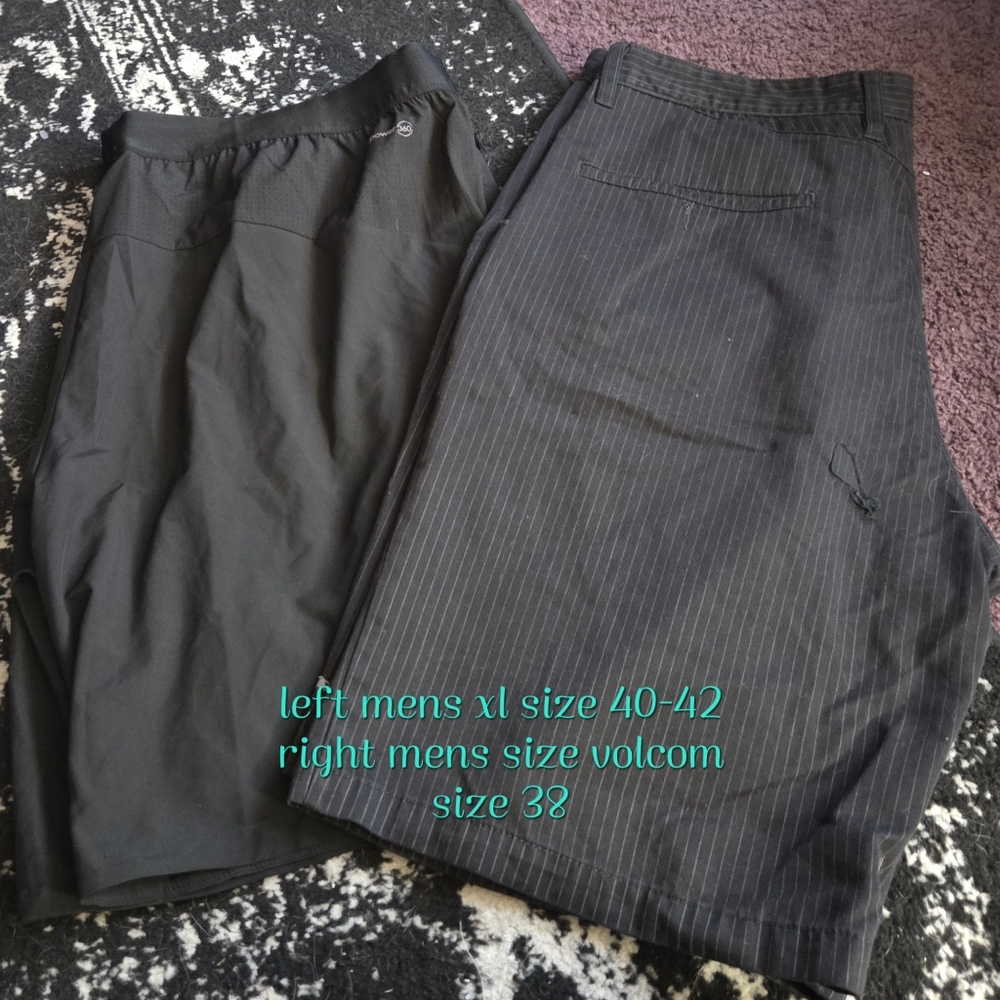 Volcom Black Pinstripe Shorts and Black Athletic Shorts Bundle #6